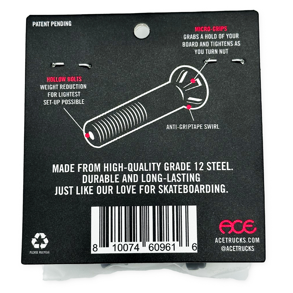 Ace Hollow Bolts w/ Grippers Allen
