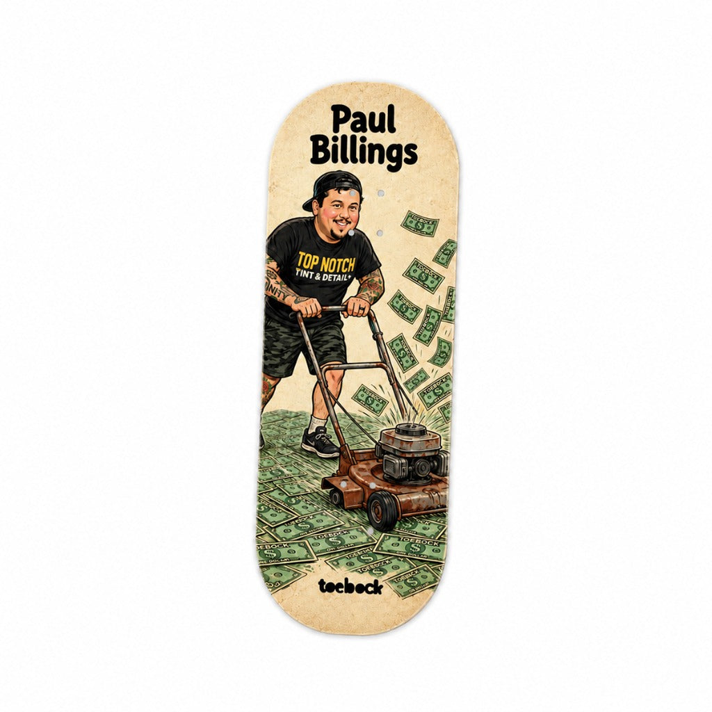 Toebock Fingerboard — Paul Billings Monopoly graphic